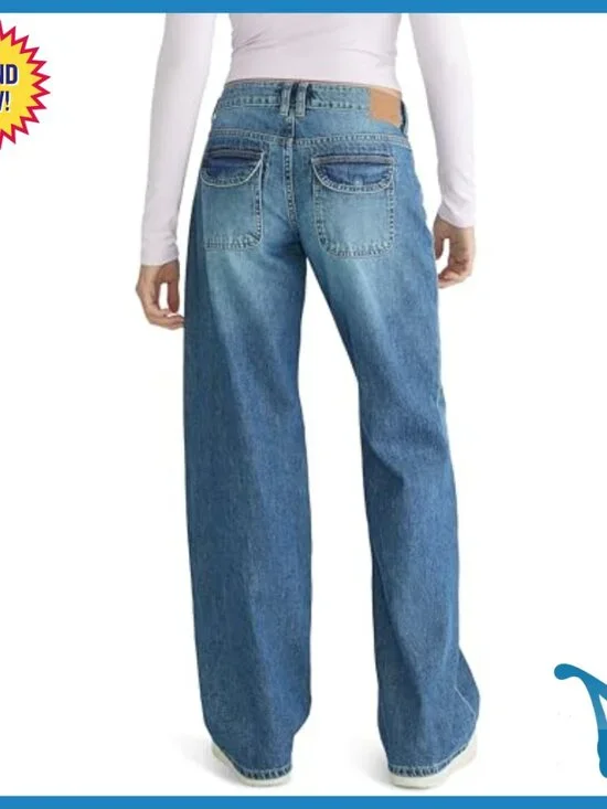 Low-Rise Baggy Wide-Leg Jeans, Recycled Cotton, 32" Inseam - Picture 4 of 5